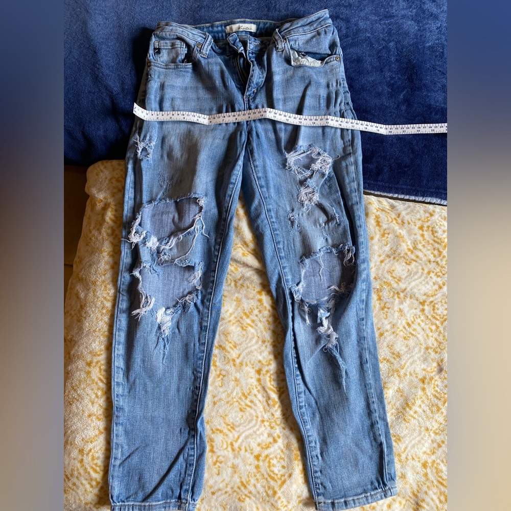 KanCan boyfriend style ripped jeans.